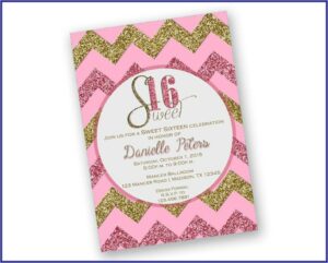 Pink And Gold Invitations Sweet 16