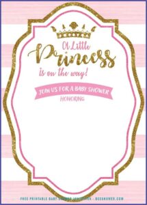 Pink And Gold Princess Invitation Template