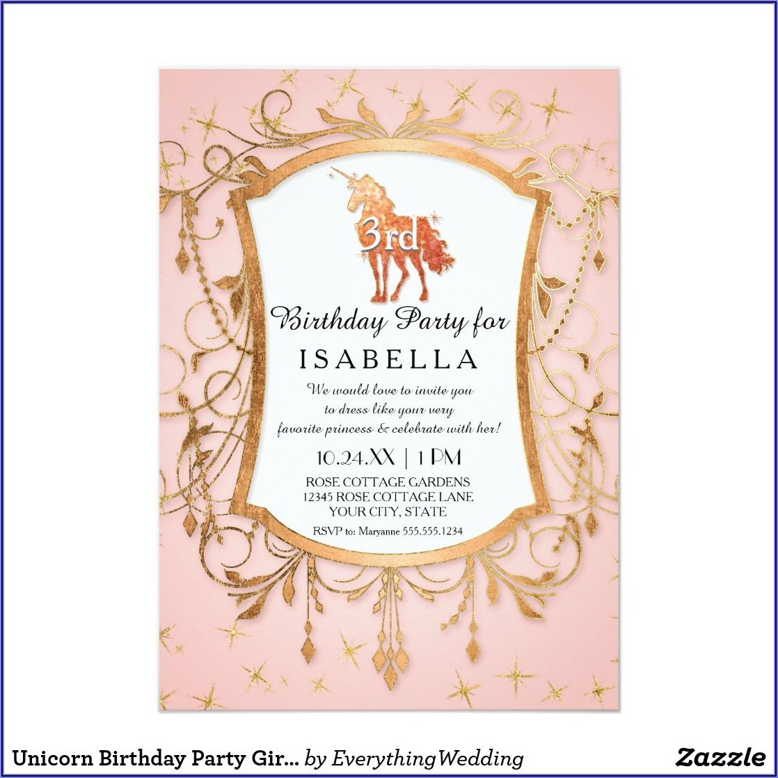Pink And Rose Gold Birthday Invitations
