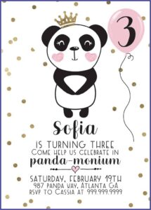 Pink White And Gold Birthday Invitations
