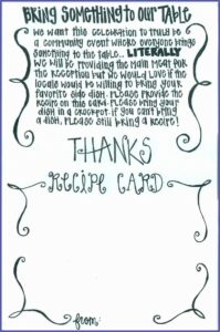 Potluck Wedding Reception Invitation Wording