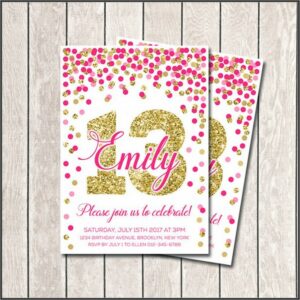 Printable 13th Birthday Invitations