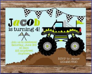 Printable Monster Truck Birthday Invitations