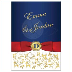 Royal Blue And Gold Wedding Invitation Design