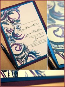 Royal Blue And Purple Wedding Invitations