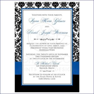 Royal Blue Wedding Invitation Sample