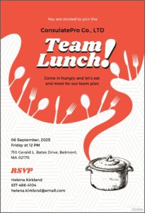 Team Dinner Invitation Sample Email