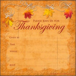 Thanksgiving Dinner Invitation Template Free