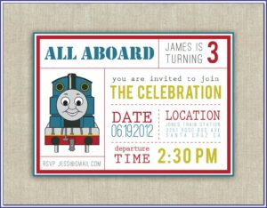 Thomas The Train Birthday Party Invitation Templates