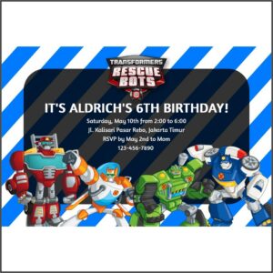 Transformers Custom Birthday Invitations