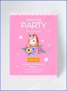 Unicorn Party Invitation Free Download