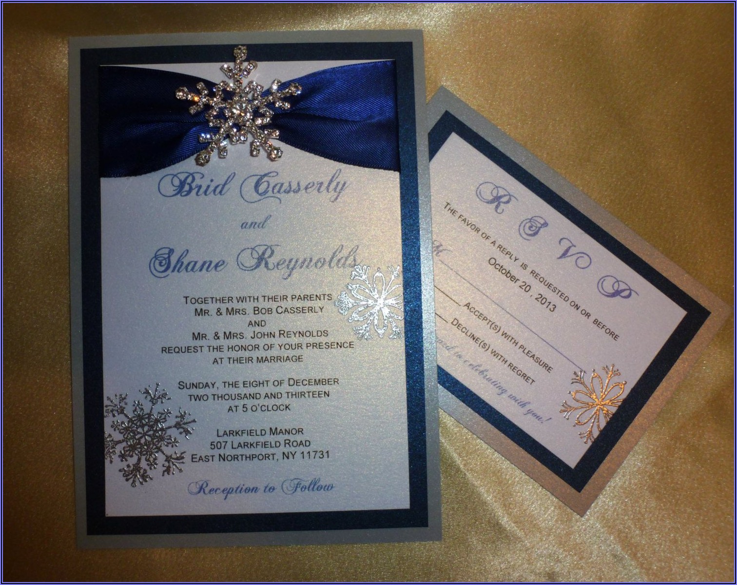 Wedding Invitation Sample Navy Blue