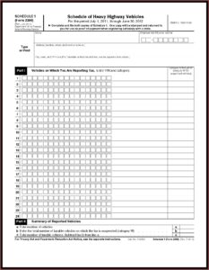 2290 Heavy Highway Use Tax Form