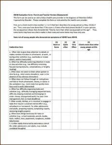 Adhd Screening Form Adults