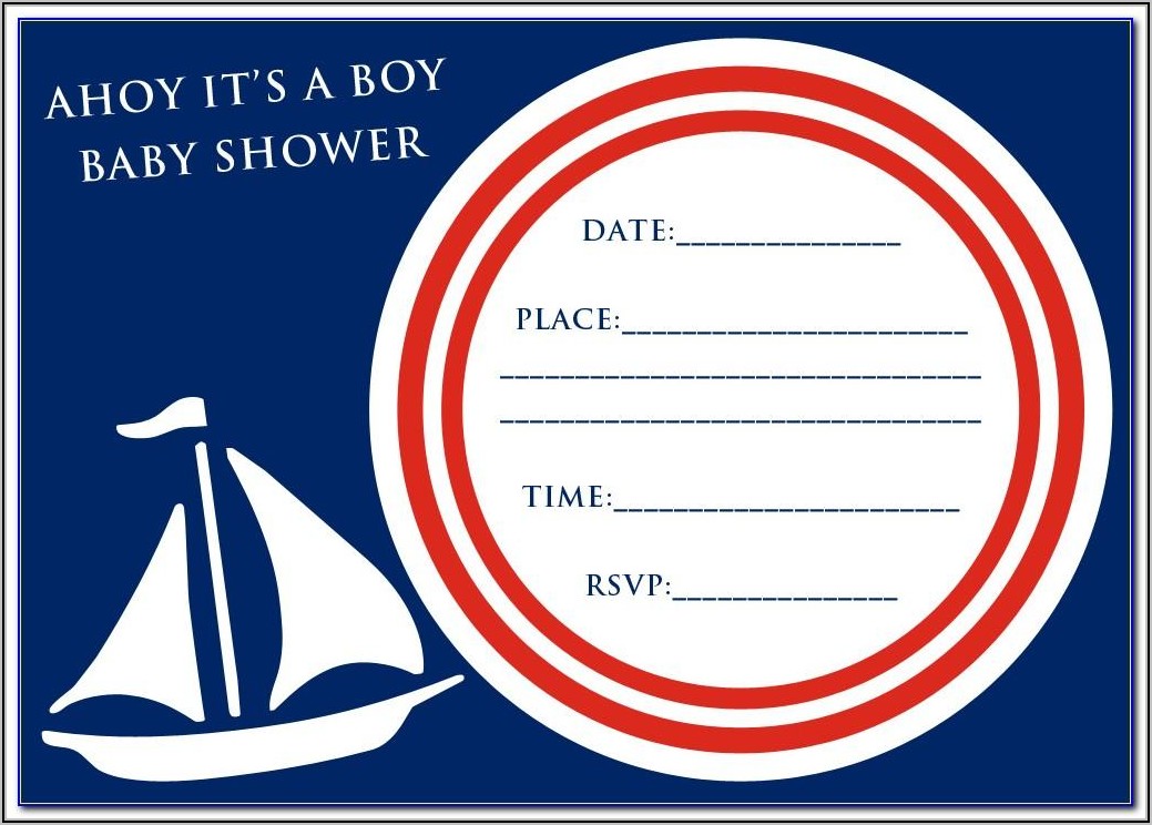Ahoy Its A Boy Invitation Template