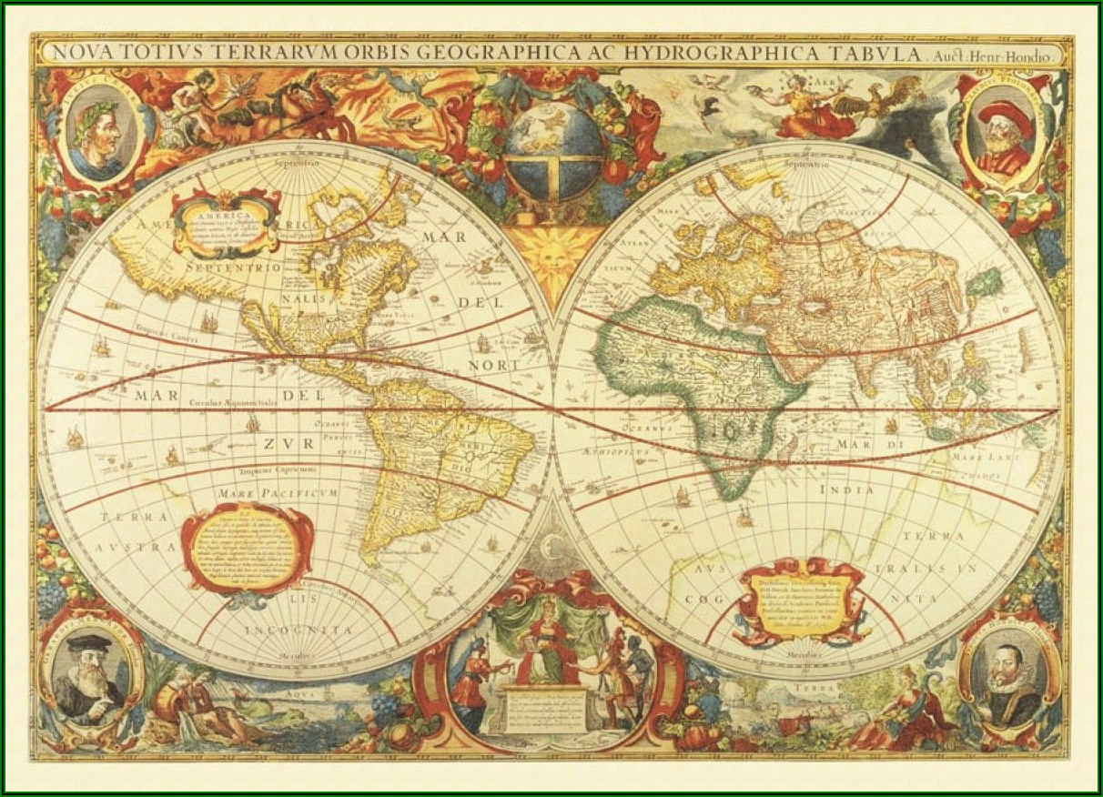 Ancient Map Design Wallpaper