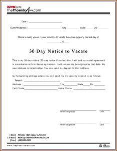 Arizona 10 Day Notice To Cure Or Vacate Form