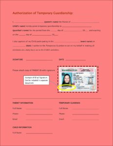 Authorization Temporary Guardianship Minor Form