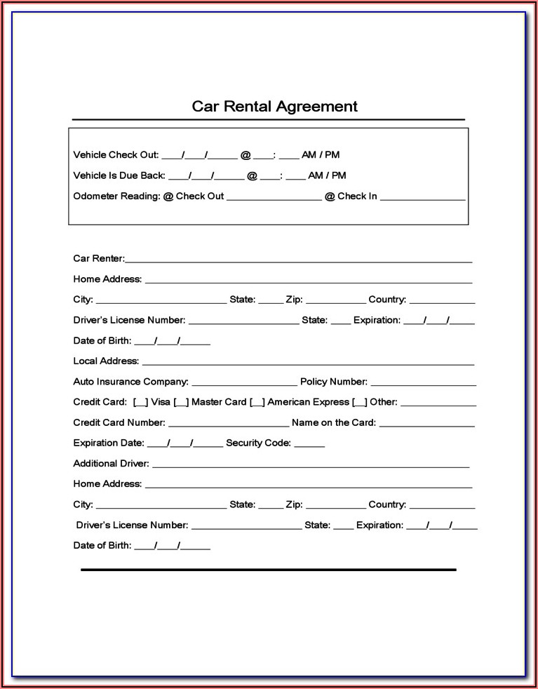 Auto Lease Forms Free
