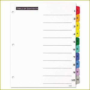 Avery Ready Index 5 Tab Template