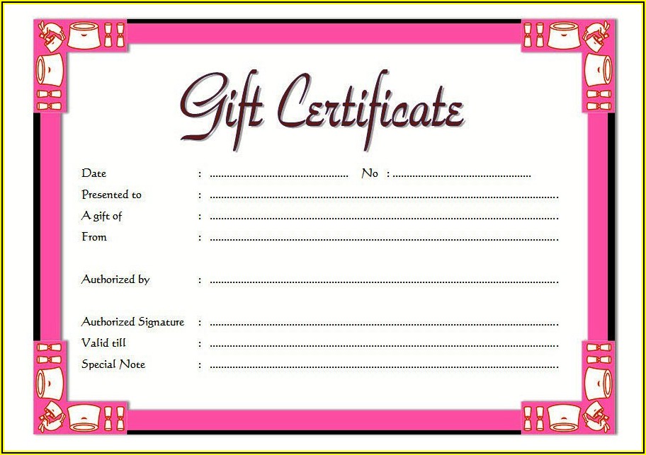 Beauty Salon Gift Certificate Template Free