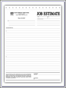 Blank Contractor Estimate Template