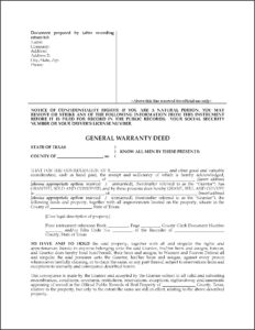 Blank Warranty Deed Form Missouri