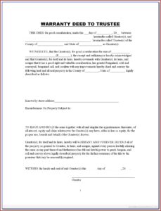 Blank Warranty Deed Form Oklahoma