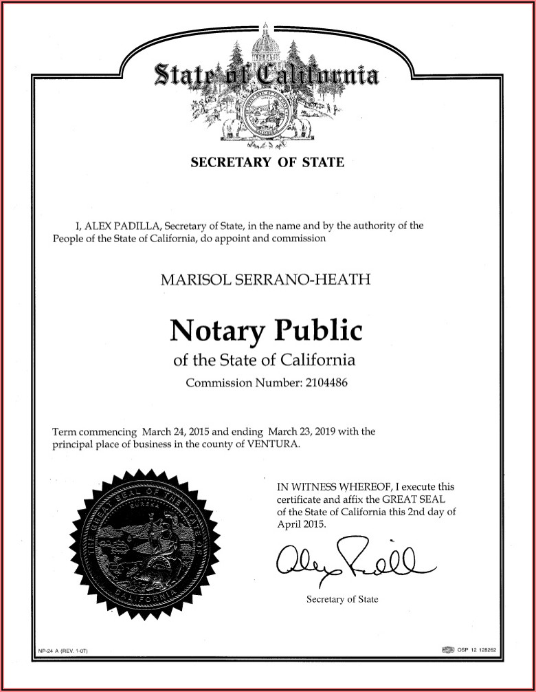 Ca Sos Notary Forms