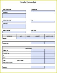 Canadian Pay Statement Template
