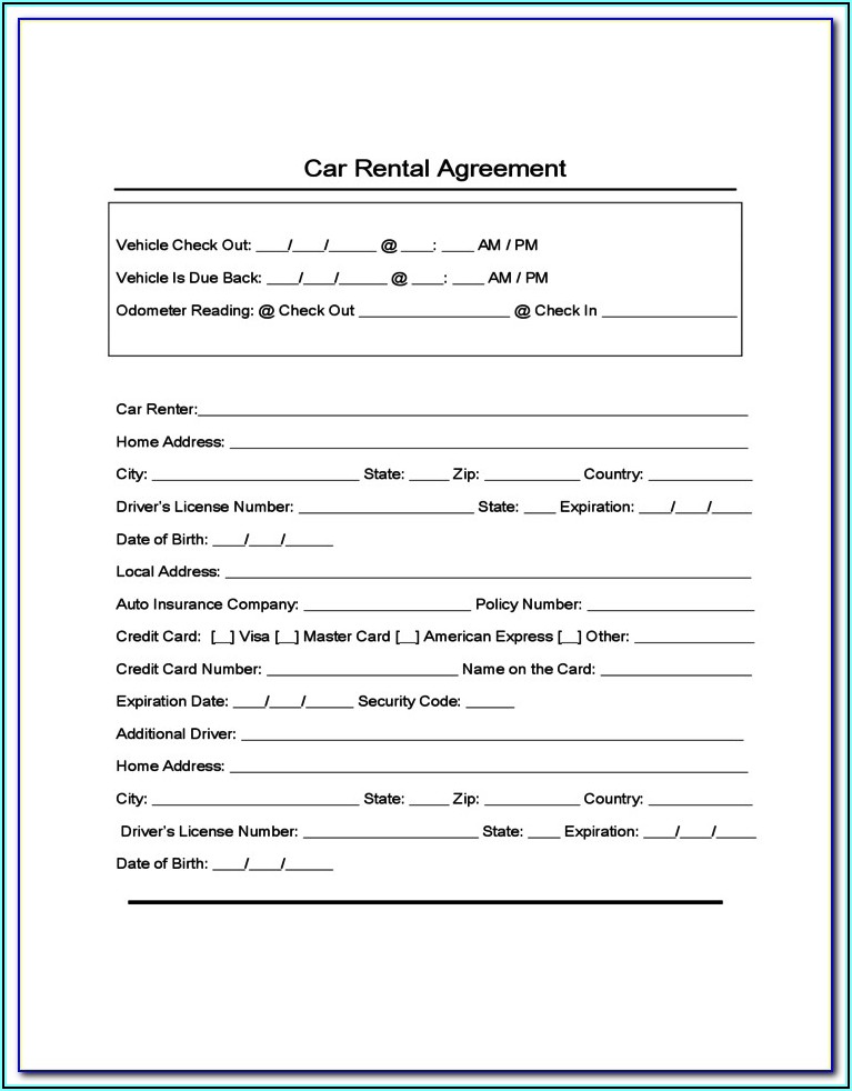 Car Lease Forms Free