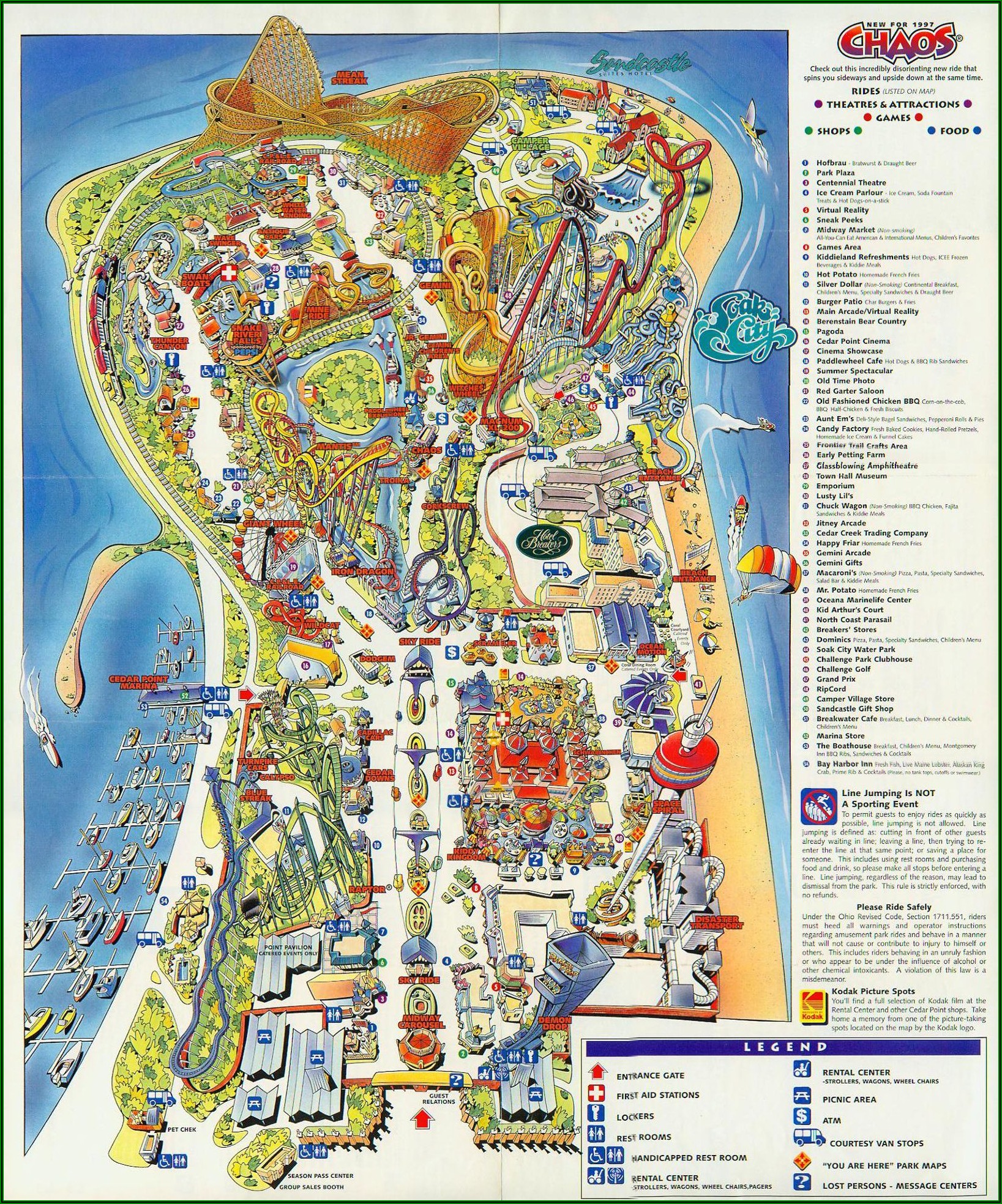 Cedar Point Hotels Map