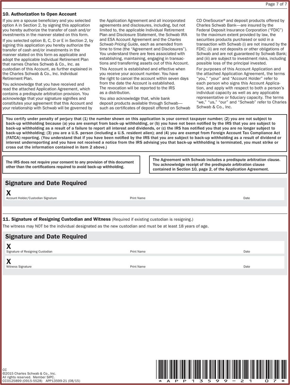 Charles Schwab Ira Distribution Forms