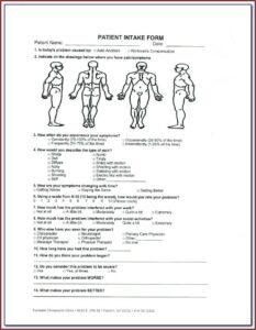 Chiropractic New Patient Intake Forms
