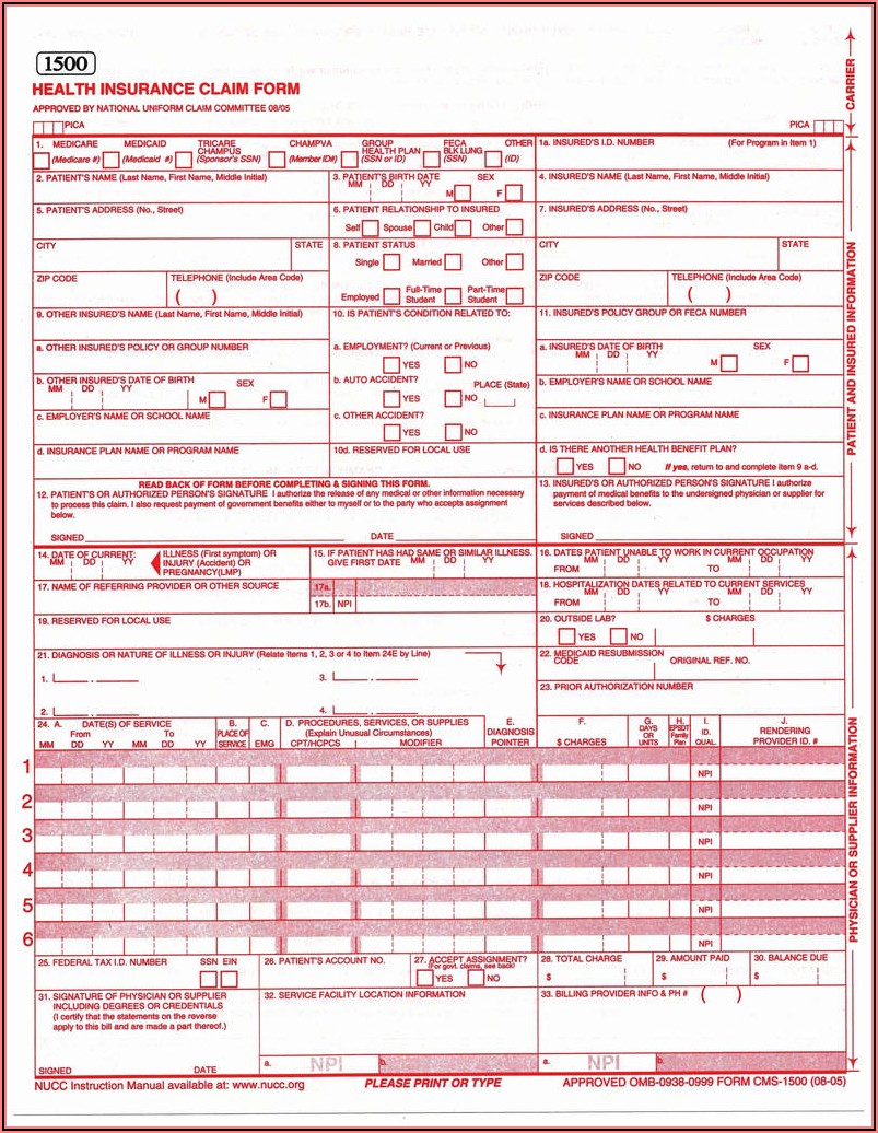Cms 1500 Form Word Document