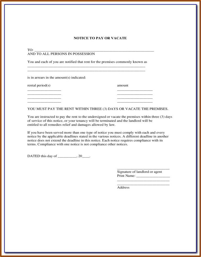 Colorado 30 Day Notice To Vacate Form