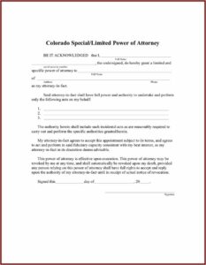 Colorado Durable Power Of Attorney For Health Care Form