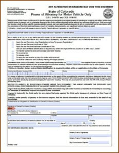 Colorado Medical Power Of Attorney Form