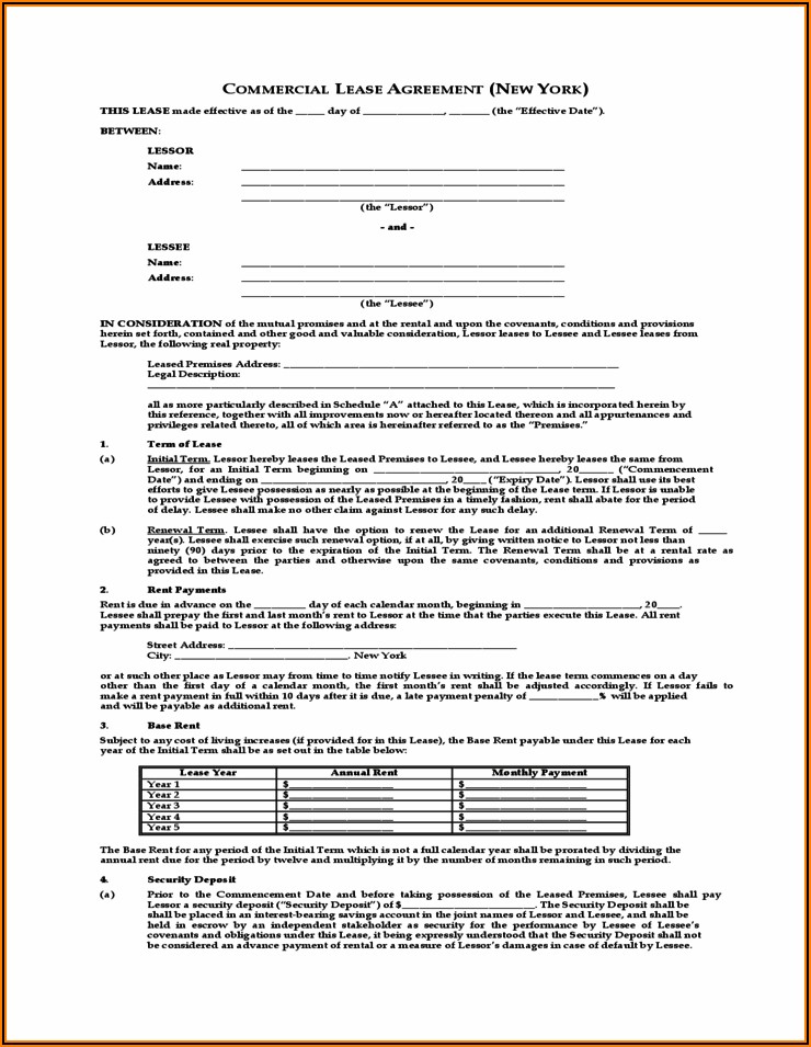 Commercial Lease Agreement Free Download