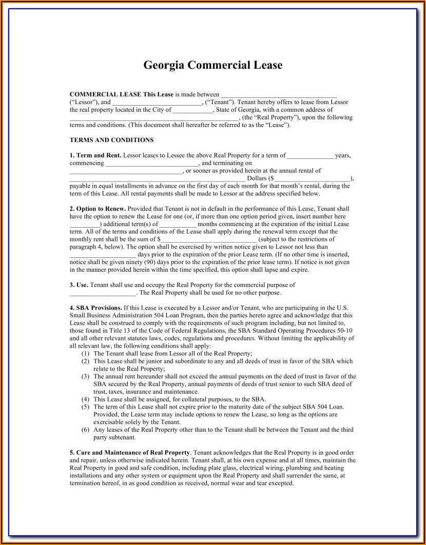 Commercial Lease Agreement Template Free Australia