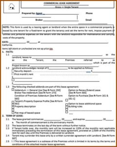 Commercial Lease Document Free