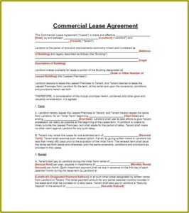 Commercial Property Rental Agreement Template