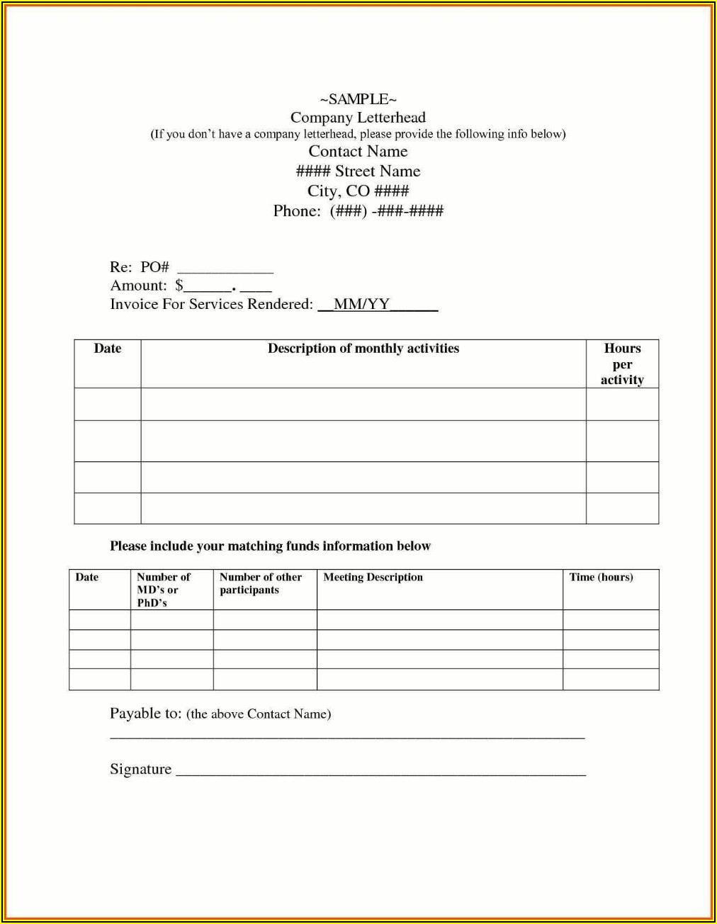 Contractor Receipt Template Free