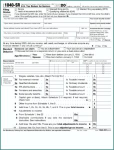 Copy Of Form 1040 Sr