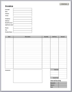 Decorating Invoice Template Uk