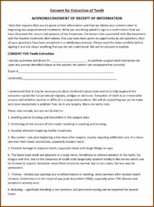 Dental Extraction Consent Form Pdf