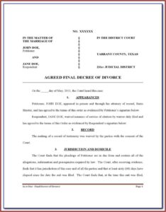 Divorce Decree Modification Forms Texas
