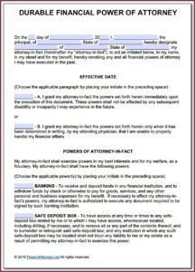 Durable Power Of Attorney Form California