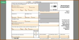 Editable 1099 Nec Form 2020