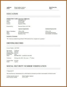 Employee Background Verification Report Format